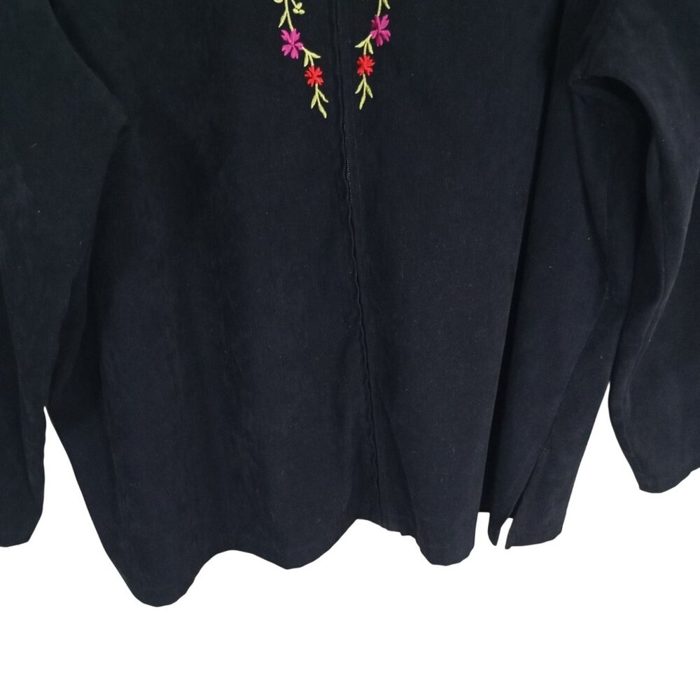 Notations Jacket Floral Embroidery Split Hem Wome… - image 4